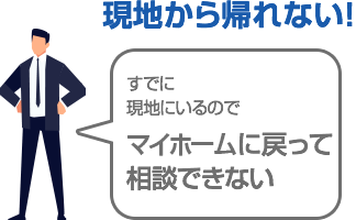 すでに現地にいるので戻れない